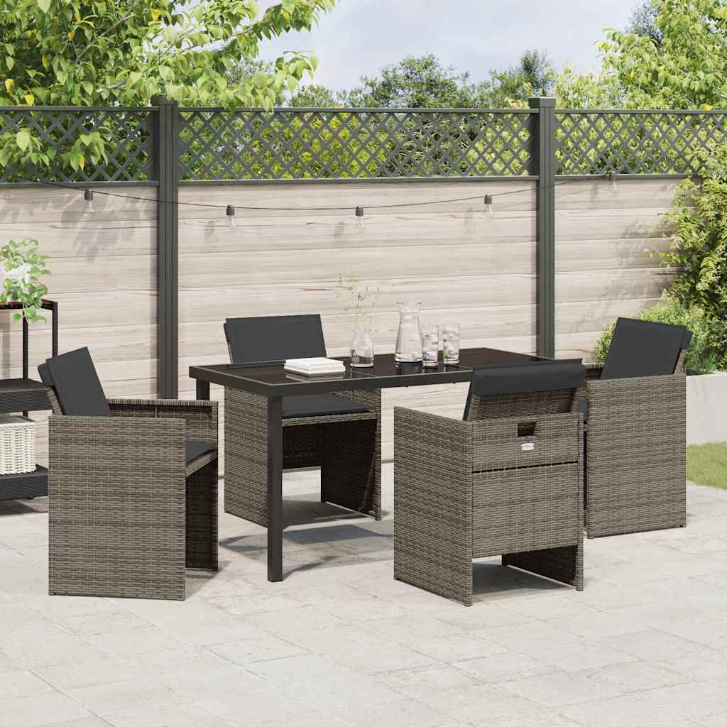 Tuin Eetset Met Kussen 5 Pcs Poly Riet