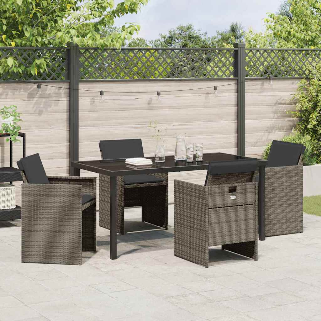 Tuin Eetset Met Kussen 5 Pcs Poly Riet