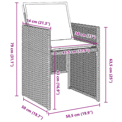 Tuin Eetset Met Kussen 5 Pcs Poly Riet