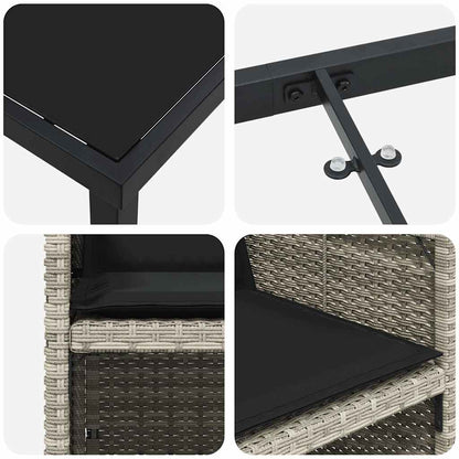 Tuin Eetset Met Kussen 5 Pcs Poly Riet