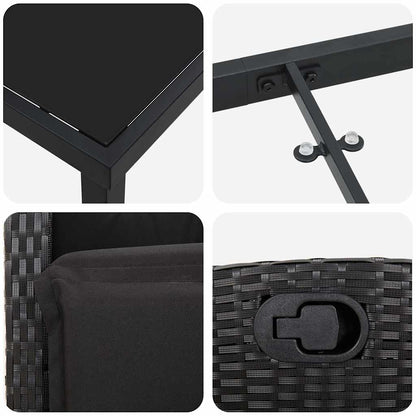 Tuin Eetset 3 Pcs Poly Rattan