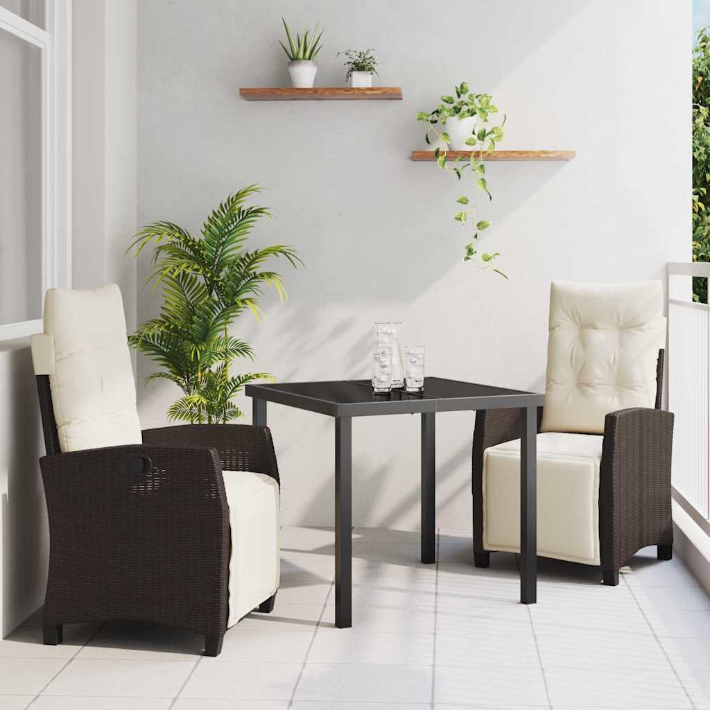 Tuin Eetset 3 Pcs Poly Rattan