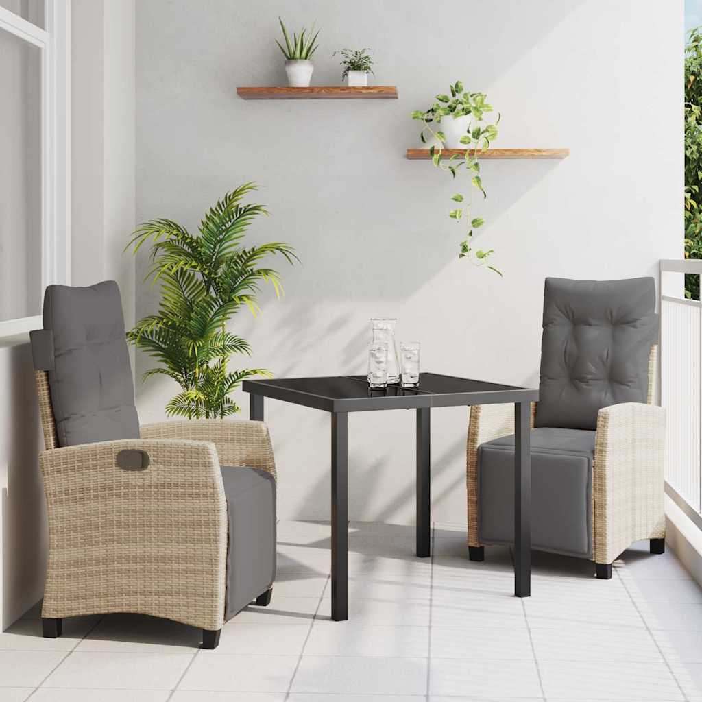 Tuin Eetset 3 Pcs Poly Rattan