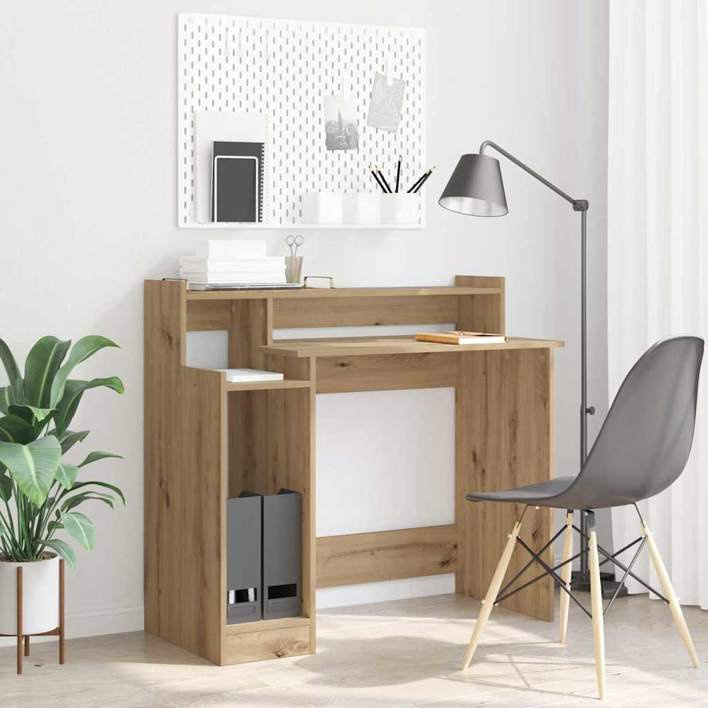 Bureau Met Led-Verlichting 97X45X90 Cm Hout