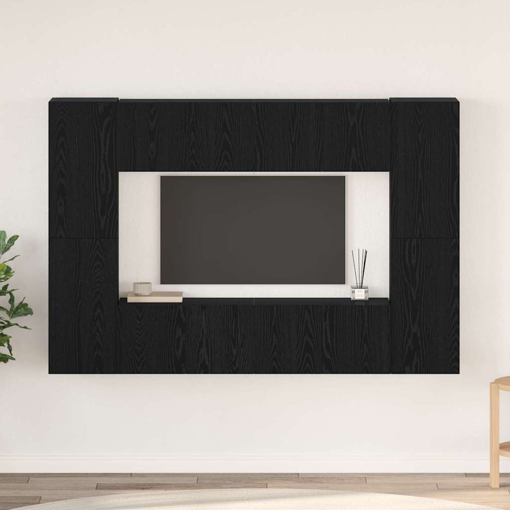 Tv-Meubelset Wandgemonteerd Bewerkt Hout