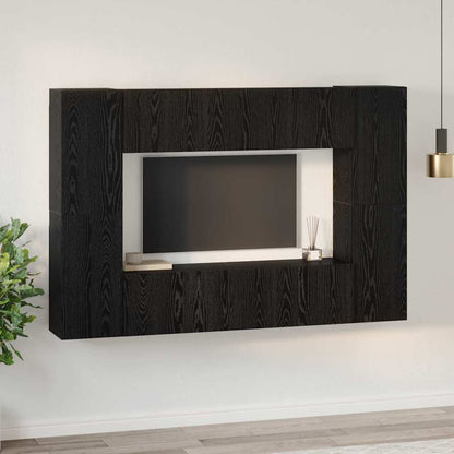 Tv-Meubelset Wandgemonteerd Bewerkt Hout