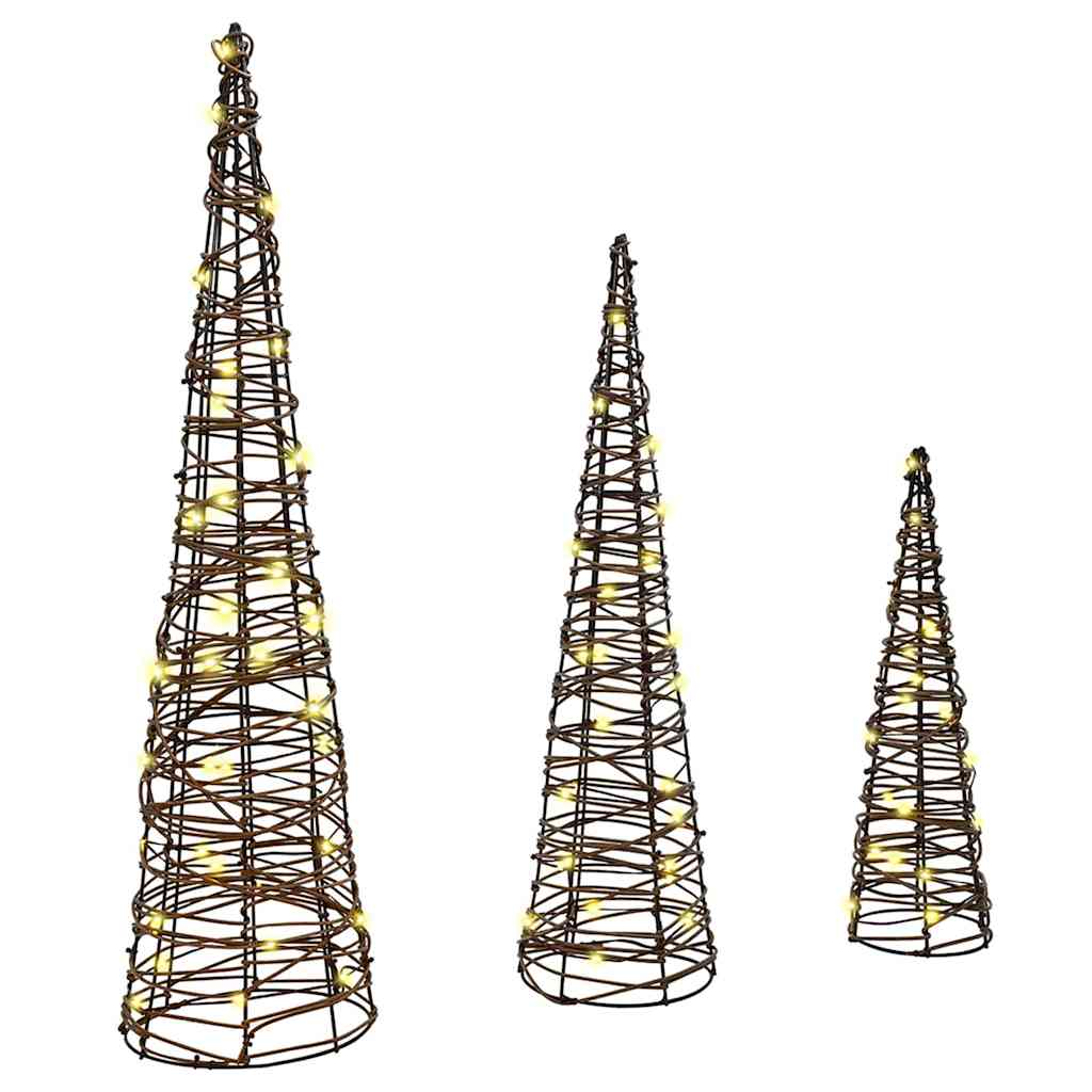 Kerstboom Met 90 Led 3 Pcs Warmwit 20 X 20 X 80 Cm