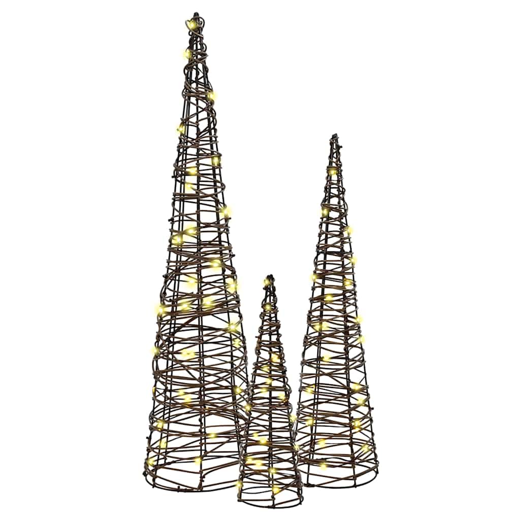 Kerstboom Met 90 Led 3 Pcs Warmwit 20 X 20 X 80 Cm