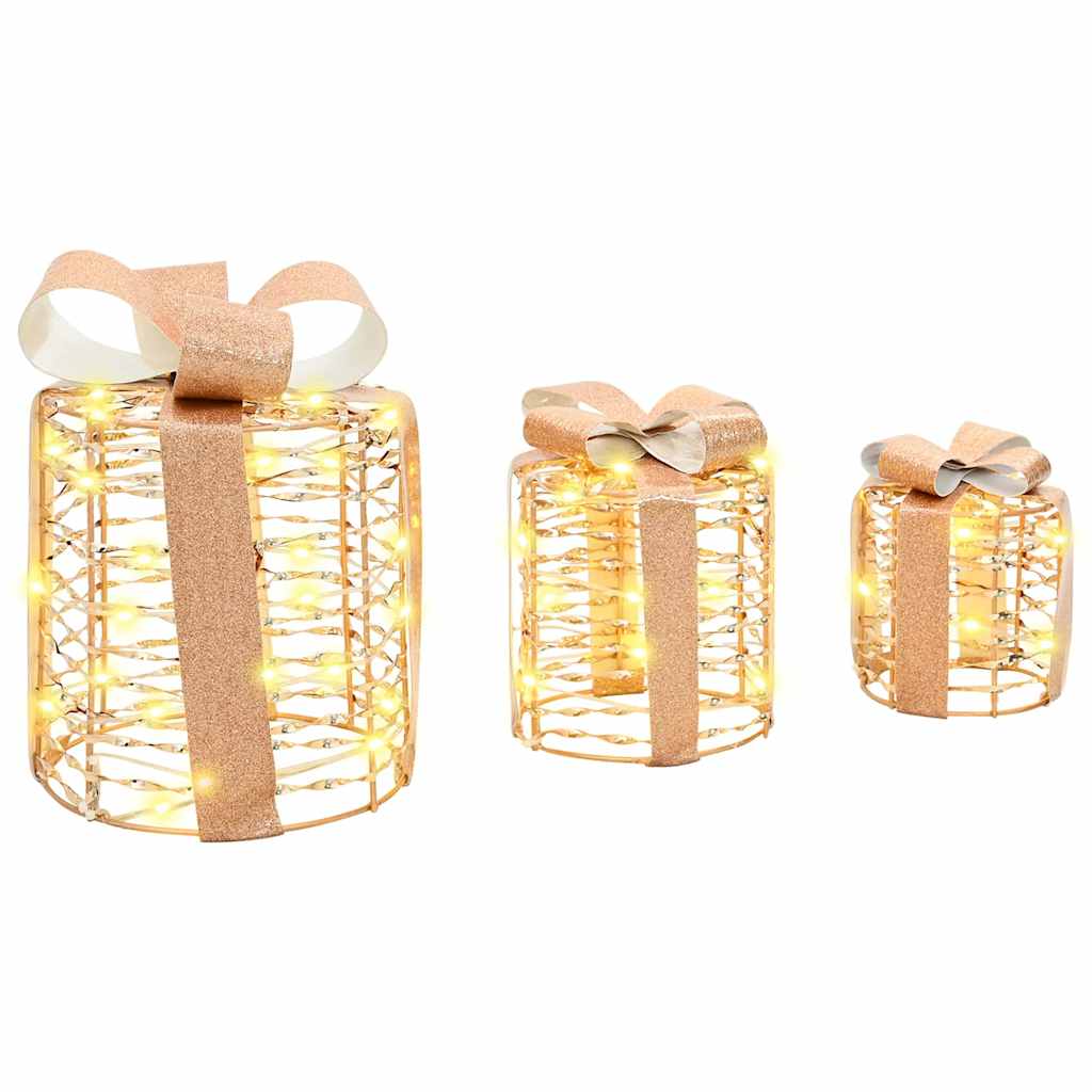 Cadeau Doos Decoratie 3 Pcs Warmwit 20 X 20 X 20 Cm Pet