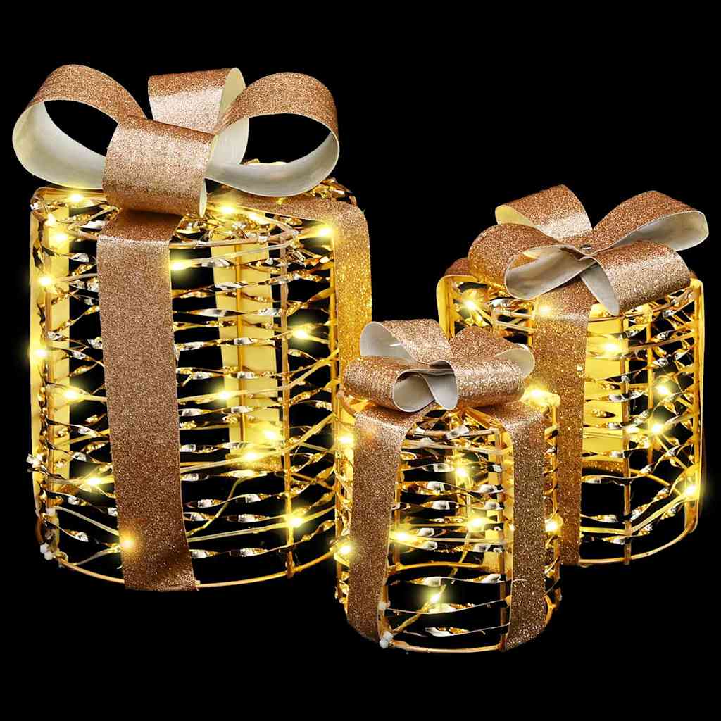 Cadeau Doos Decoratie 3 Pcs Warmwit 20 X 20 X 20 Cm Pet