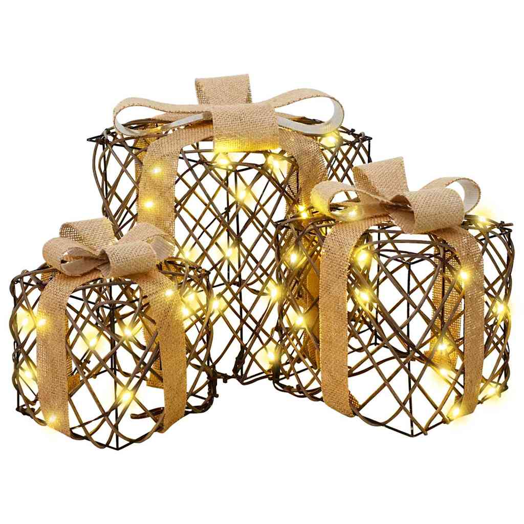 Cadeau Doos Met 60 Led 3 Pcs Warmwit 20 X 20 X 20 Cm Pet