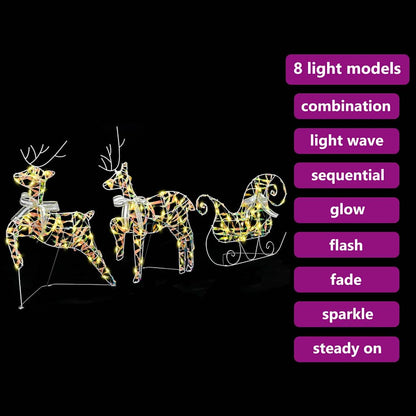 Led Rendieren Met 60 Led 3 Pcs Warmwit