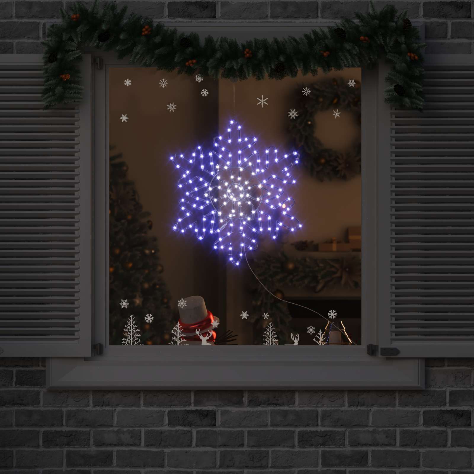 Kerstsneeuwvlok Met 180 Led Warmwit 56 X 49 X 0.7 Cm Pvc