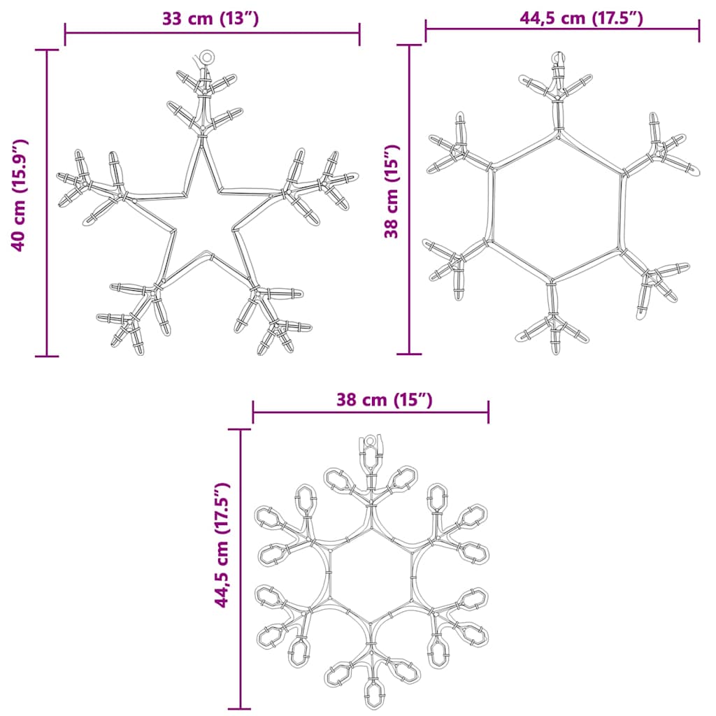 Kerstsneeuwvlok Met 252 Led Warmwit 45 X 38 Cm Pvc