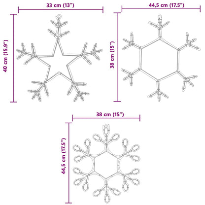 Kerstsneeuwvlok Met 252 Led Warmwit 45 X 38 Cm Pvc
