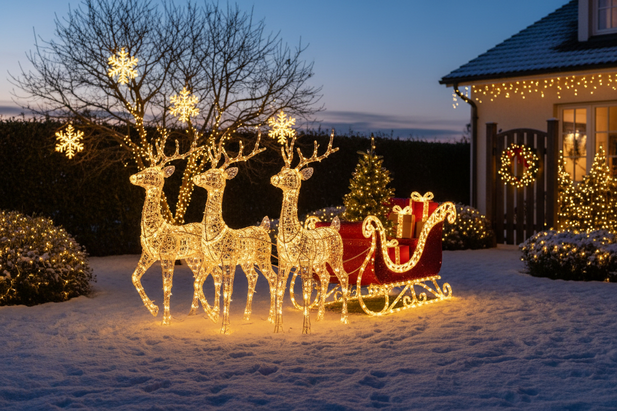 besst sellers colletie buiten kerst verlichting rendieren met slee